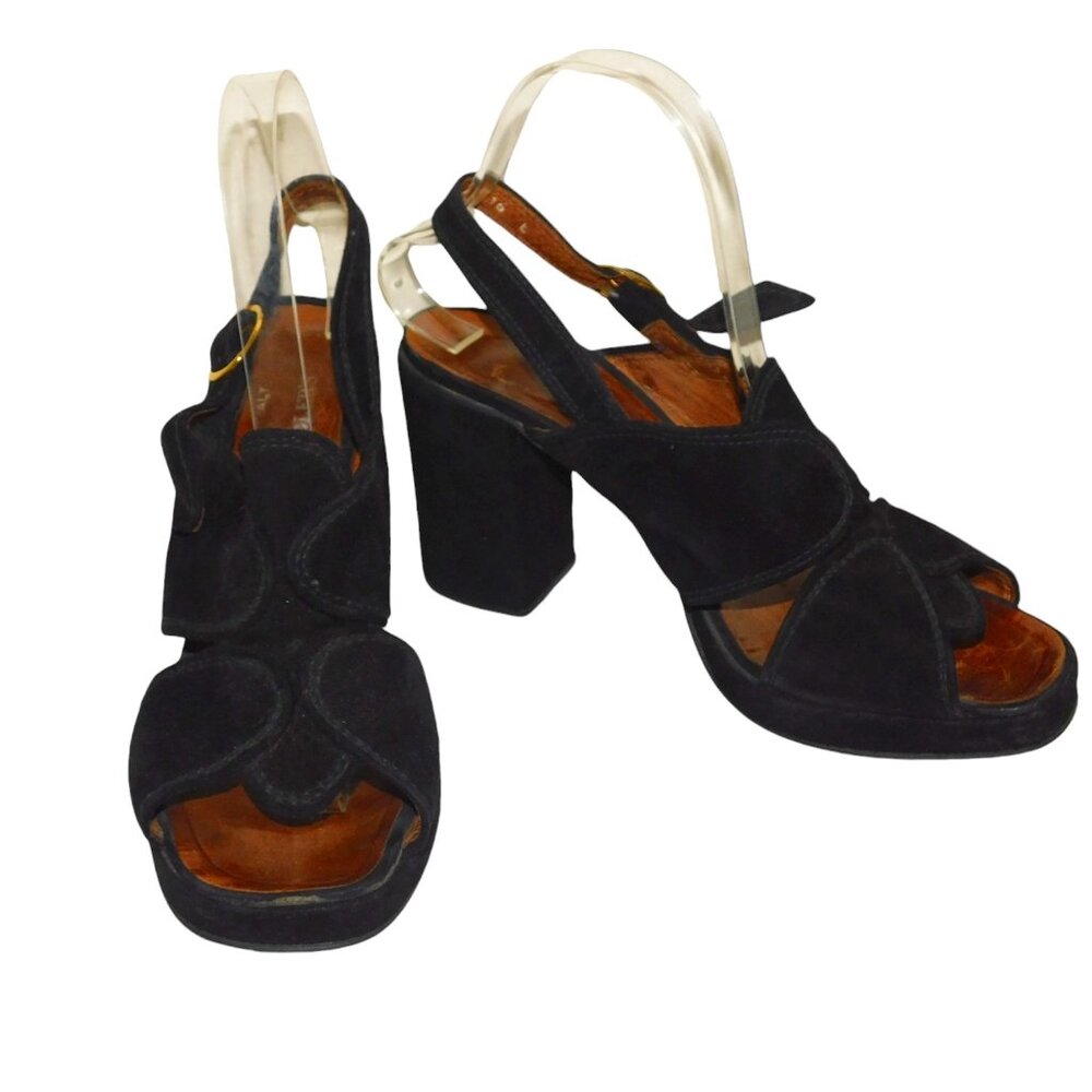 Made In Italy For Chandler's Suede Leather Sandals Heels
